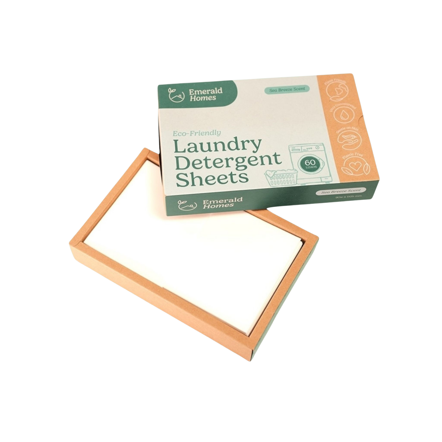 3 PACK - 180 (60x3) Sheets x Emerald Homes Laundry Detergent Sheets Non Bio