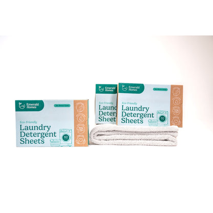 3 PACK - 180 (60x3) Sheets x Emerald Homes Laundry Detergent Sheets Non Bio