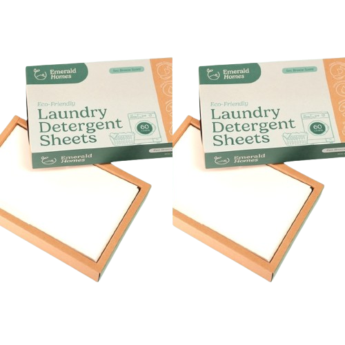 2 PACK - 120 (60x2) Sheets x Emerald Homes Laundry Detergent Sheets