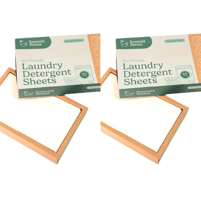 2 PACK - 120 (60x2) Sheets x Emerald Homes Laundry Detergent Sheets